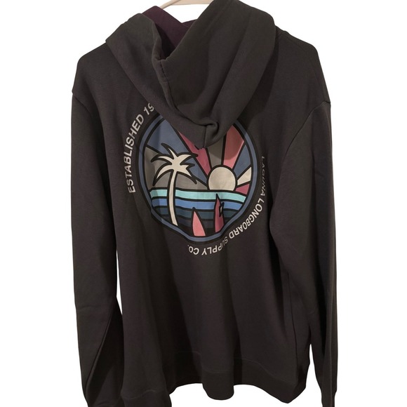 Laguna Longboard Supply Co Mens Hoodie Pullover Graphic Print Hooded Sweatshirt - Picture 4 of 4